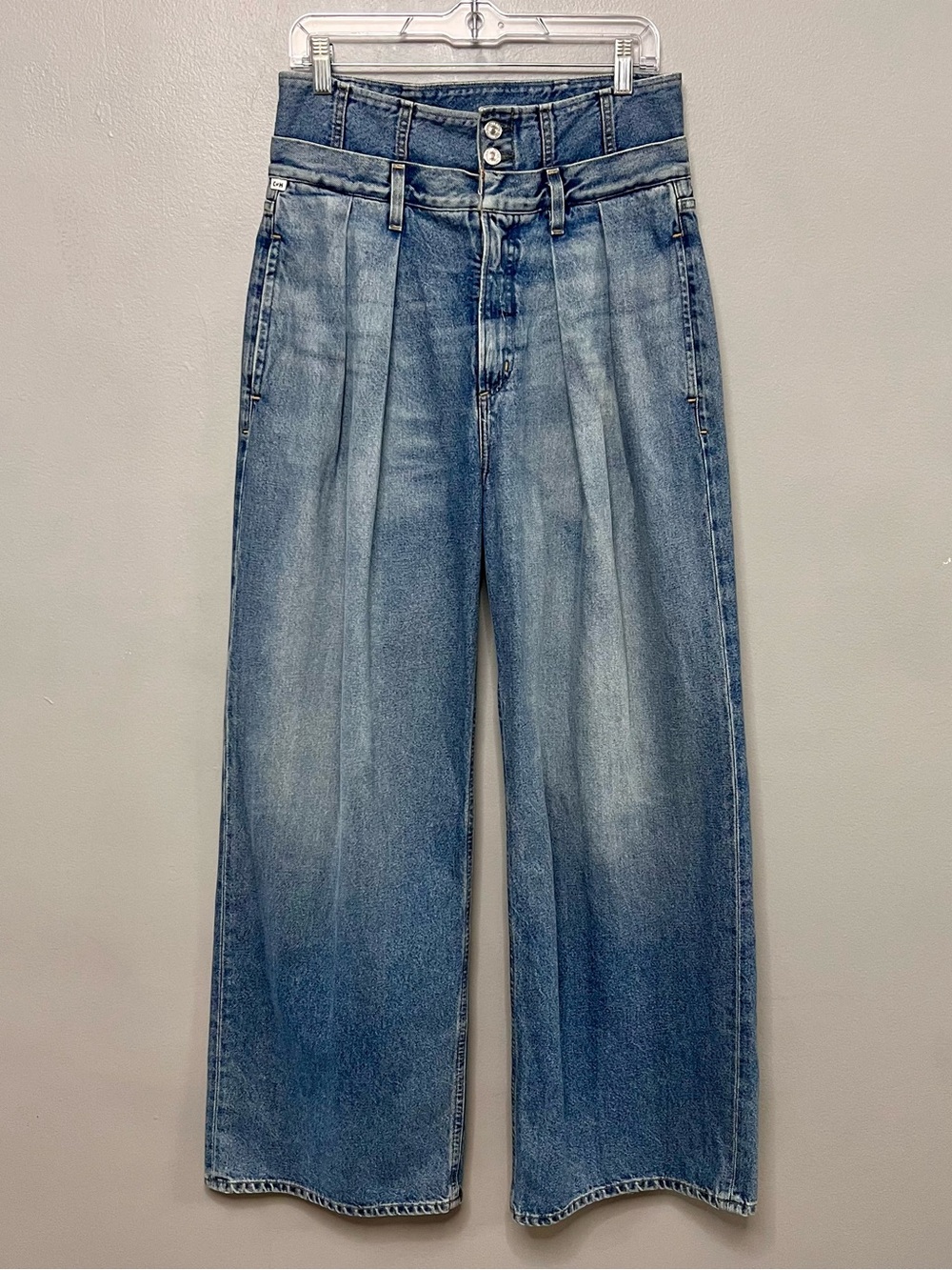 Citizens Of Humanity Double Waist Pleated Wide Leg Jeans Medium Wash Size 29 Y2K